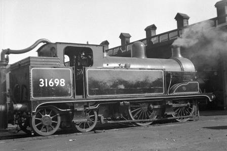 BR(S) R1 class 31698 at Ashford Shed, Kent on Saturday 01 Oct 1949 - J.H.W. Kent [153055]
