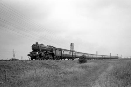 BR(E) B17 class 61627 'Aske Hall' at Copper Mill Junction, Greater London with a Liverpool Street - King's Lynn "The Fenman" on Wednesday 24 Jun 1953 - J.H.W. Kent [153957]