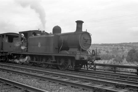 BR(S) E3 class 32170 passing Preston Park Pullman Car Works, East Sussex with a Southbound Goods on Tuesday 01 Sep 1953 - J.H.W. Kent [154059]