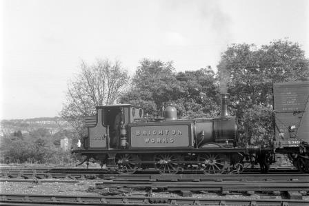 BR(S) Terrier class 377S 'Brighton Works' near Preston Park Pullman Car Works, Brighton, East Sussex Shunting Wagons on Wednesday 07 Oct 1953 - J.H.W. Kent [154090]