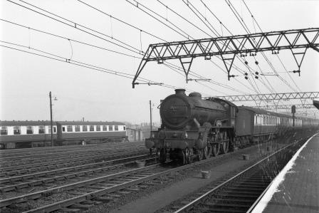 BR (E) B17 class 61663 'Everton' at Stratford Station, Greater London with an up Passenger service on Saturday 10 Oct 1953 - J.H.W. Kent [154096]