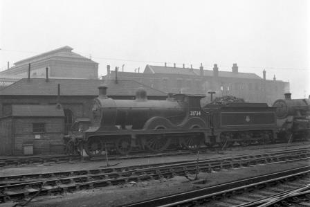 BR(S) D class 31734 at Brighton Shed, East Sussex in Jan 1954 - J.H.W. Kent [154195]