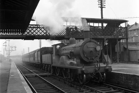 BR(S) T9 class 30310 at St Denys Station, Hampshire with a Southampton Terminus - Eastleigh service on Saturday 15 May 1954 - J.H.W. Kent [154382]