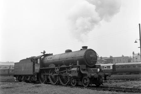 BR(E) B2 class 61632 'Belvoir Castle' at Stratford Shed, Greater London on Saturday 01 May 1954 - J.H.W. Kent [154437]