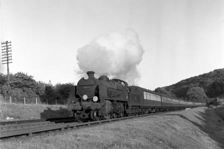 BR(S) N class 31812 at Patcham, East Sussex with the 7.57pm Brighton - High Wycombe Return Excursion on Sunday 20 Jun 1954 - J.H.W. Kent [154505]