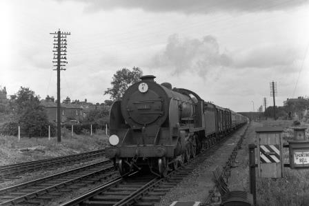 BR(S) H15 class 30490 at St Denys, Hampshire with a Waterloo - Southampton Docks service on Saturday 26 Jun 1954 - J.H.W. Kent [154514]