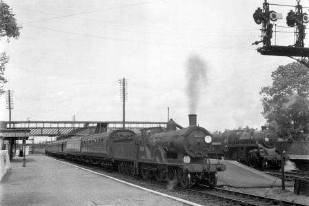 BR(S) T9 class 30120 at St Denys Station, Hampshire with an Eastleigh? - Bournemouth service on Saturday 26 Jun 1954 - J.H.W. Kent [154526]