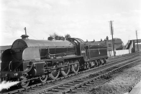 BR(S) H15 class 30476 at St Denys, Hampshire with a Southbound light engine on Saturday 26 Jun 1954 - J.H.W. Kent [154534]