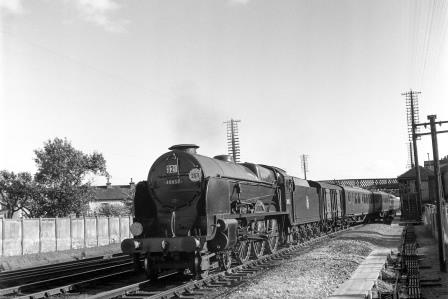 BR(S) Lord Nelson class 30852 'Sir Walter Raleigh' at St Denys, Hampshire with a Bournemouth or Weymouth - Waterloo service on Saturday 26 Jun 1954 - J.H.W. Kent [154538]