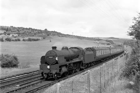 BR(S) U1 class 31899 at Patcham, East Sussex with a Southbound inter - regional service on Saturday 03 Jul 1954 - J.H.W. Kent [154550]