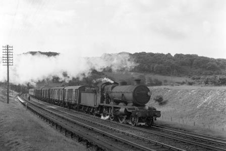 BR(S) K class 32338 at Patcham, East Sussex with a Northbound vans and Passenger service on Monday 05 Jul 1954 - J.H.W. Kent [154557]