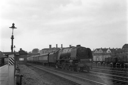 BR(M) Coronation (Semi) class 46241 'City of Edinburgh' at Kenton Station, Greater London with a Southbound Passenger on Monday 12 Jul 1954 - J.H.W. Kent [154633]