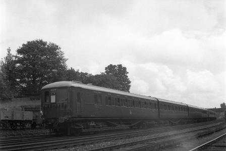 BR(S) Class 4-SUB 4339 rear unit passing Preston Park Pullman Car Works, East Sussex with a down Brighton service circa 01 Jul 1954 - J.H.W. Kent [154657]
