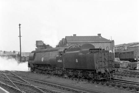 BR(S) Battle of Britain class 34065 'Hurricane' at Brighton Shed, East Sussex on Saturday 09 Oct 1954 - J.H.W. Kent [154809]