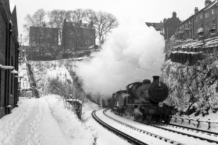 BR(S) K class 32350 at Cliftonville Spur, Preston Park, East Sussex with a Northbound Goods on Monday 21 Feb 1955 - J.H.W. Kent [154848]