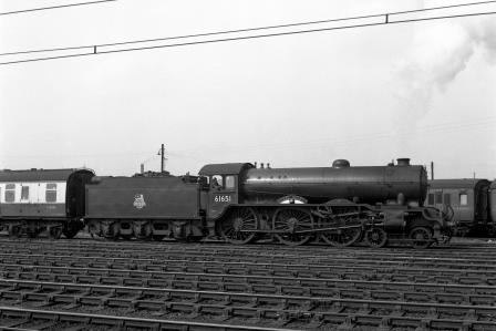 BR(E) B17 class 61651 'Derby County' at Stratford, Greater London with a down Empty Stock service on Saturday 02 Apr 1955 - J.H.W. Kent [154884]