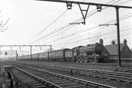 BR(E) B12 class 61575 near Romford, Greater London with a down Passenger Service on Saturday 02 Apr 1955 - J.H.W. Kent [154888]