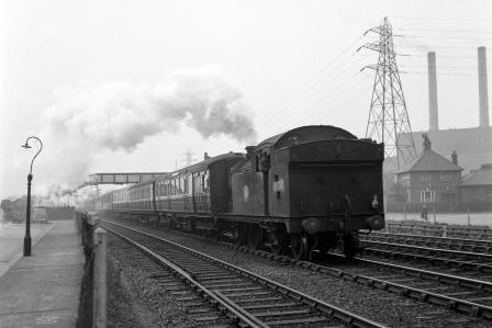 BR(E) N7 class 69600 near Canning Town, Greater London on Saturday 23 Apr 1955 - J.H.W. Kent [154920]