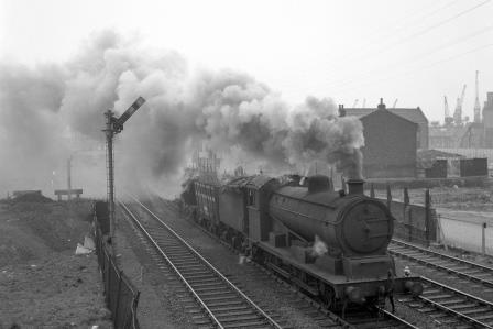 BR(E) J20 class 64680 near Canning Town, Greater London with a Northbound Coal on Saturday 23 Apr 1955 - J.H.W. Kent [154921]
