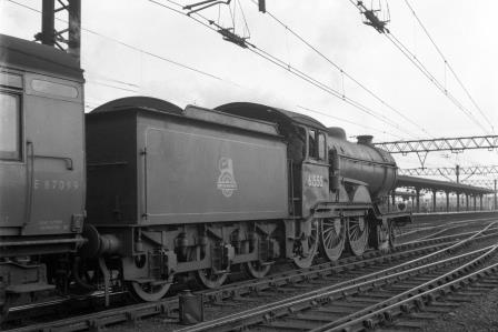 BR(E) B12 class 61555 at Stratford Station, Greater London with an up Passenger service on Saturday 07 May 1955 - J.H.W. Kent [154992]
