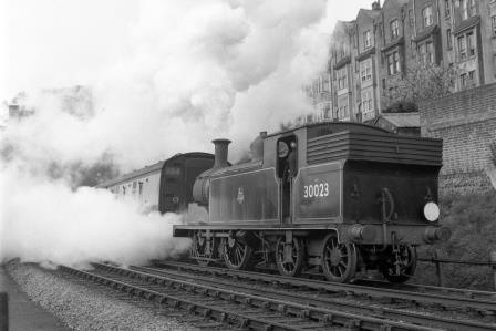 BR(S) M7 class 30023 at Cliftonville Spur, Preston Park, East Sussex with a Northbound Empty Stock on Wednesday 11 May 1955 - J.H.W. Kent [154999]