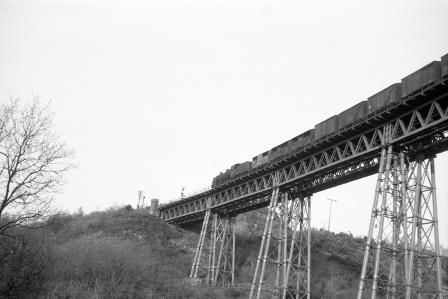 BR N class at Meldon Viaduct, Devon in Apr 1960 - D. Esau [155286]