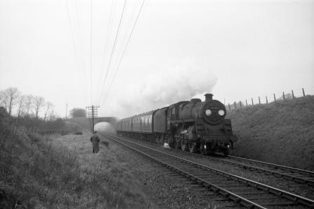 BR Std 4MT class 76063 near Fareham, Hampshire with a Salisbury? - Portsmouth service on Monday 20 Feb 1961 - D. Esau [155426]