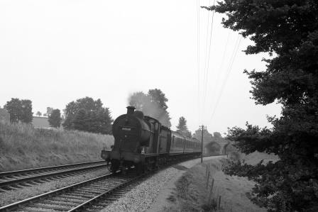 BR(M) 4F class 44559 near Single Hill Halt, Somerset with a Templecombe - Bath Green Park local service on Saturday 28 Jul 1962 - D. Esau [155665]