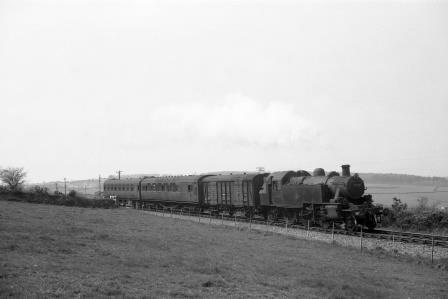 BR(M) 2MT class 41316 near Callington, Cornwall with a Callington - Bere Alston service in Apr 1960 - D. Esau [155791]