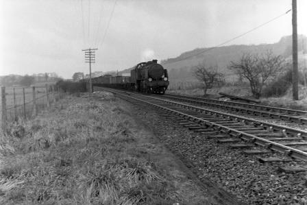 N class near Dorking, Surrey with a Freight train for Redhill circa 1959-1960 - D. Esau [156005]