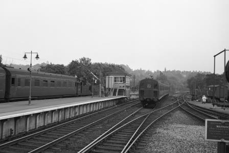 BR(S) H class 31005 at Oxted Station, Surrey with an East Grinstead - Victoria service on Saturday 15 Jun 1963 - D. Esau [156384]