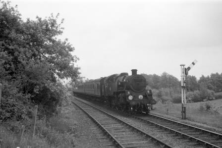 4MT class near Rotherfield, East Sussex with an Eastbourne to Tunbridge Wells West service on Tuesday 23 May 1961 - D. Esau [156392]