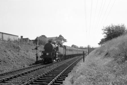 BR Std 4MT class 80149 at Hailsham, East Sussex with an Eastbourne - Tonbridge service on Thursday 31 Aug 1961 - D. Esau [156396]