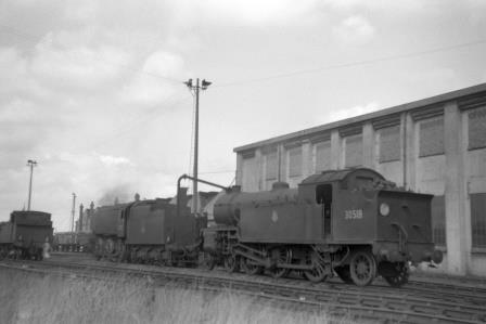 BR(S) H16 class 30518 at Feltham Shed, Greater London circa 1958 - D. Esau [156618]