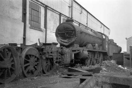 BR(S) Remembrance class 32327 'Trevithick' at Eastleigh Shed, Hampshire in 1956 - D. Esau [156649]
