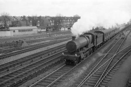 BR(W) Hall class 5934 'Kneller Hall' at West Ealing, Greater London with a down Express from Paddington service in the 1960s - D. Esau [156854]