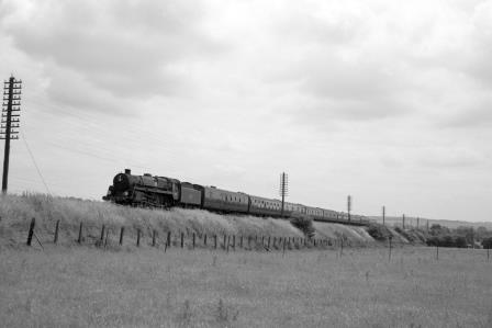 BR Std 5MT class 73018 at Cholsey and Moulesford, Oxfordshire with a Northbound service on Saturday 27 Jun 1964 - D. Esau [157092]