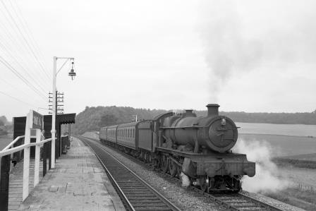 BR(W) Hall class 6947 'Helmingham Hall' at Combe Halt, Berkshire with a Local train for Oxford on Saturday 15 Sep 1962 - D. Esau [157132]