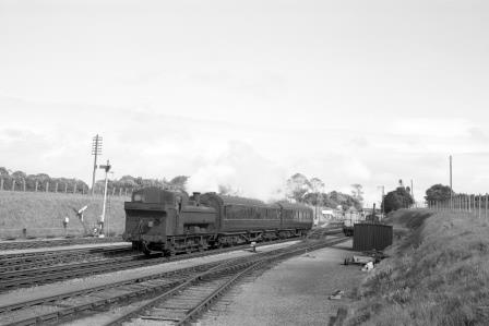 BR(W) 5700 class 9602 at Clarbeston Road, Dyfed with a Local for Fishguard on Saturday 24 Aug 1963 - D. Esau [157231]