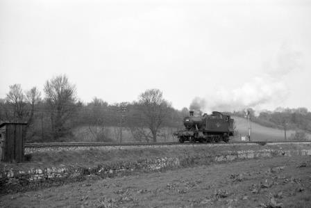 BR(W) 4500 class 4588 at Dainton Bank, Devon in Apr 1960 - D. Esau [157247]