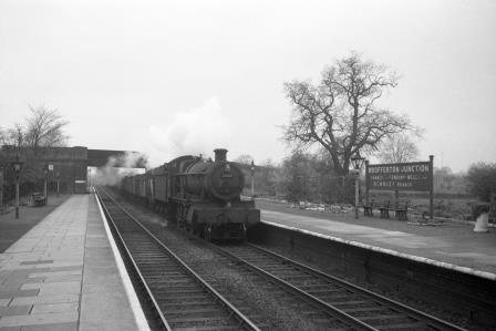 BR(W) Grange class 6848 'Toddington Grange' at Wooferton Junction Station, Suffolk with a Northbound Freight on Saturday 08 Apr 1961 - D. Esau [157352]