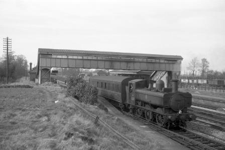 BR(W) 6400 class 6403 at Brill and Ludgershall Station, Buckinghamshire with a Local to Banbury on Saturday 04 Mar 1961 - D. Esau [157441]