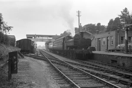 BR(W) 5700 class 9771 at Shepton Mallet High Street Station, Somerset with a service to Witham circa 1960 - D. Esau [157565]