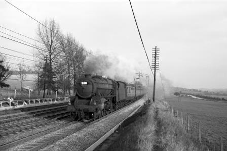 BR(M) 5MT class 45299 near Tring, Hertfordshire with a Northbound service on Thursday 26 Mar 1964 - D. Esau [157810]