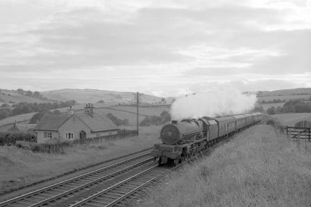 BR(M) Princess class 46206 'Princess Marie Louise' near Low Gill, Cumbria with a Southbound Express on Friday 04 Aug 1961 - D. Esau [157829]