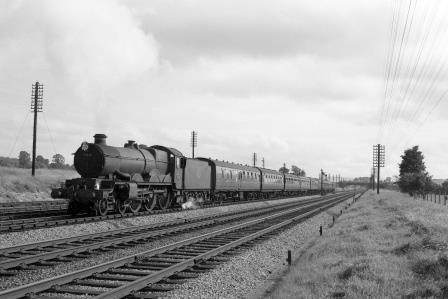 BR(M) Castle class 7011 'Banbury Castle' near Standish Junction, Gloucestershire with a service to Gloucester in the 1960s - D. Esau [157948]