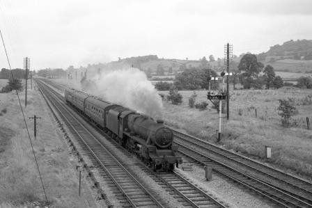 BR(M) 5MT class 45232 near Stonehouse, Gloucestershire with a Southbound Local in the 1960s - D. Esau [158012]