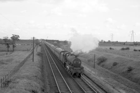 BR(M) Jubilee class 45584 'North West Frontier' near Moore, Cheshire with a service to Crewe in the 1960s - D. Esau [158104]