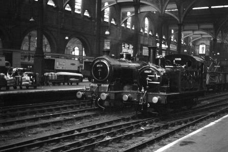 BR(E) N7 class 69614 & BR(E) J69 class 68619 at Liverpool Street Station, Greater London in 1959 - D. Esau [158225]