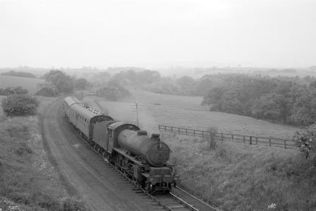BR(E) K1 class 62011 near Alnwick, Northumberland with an Alnwick - Alnmouth service on Monday 14 Jun 1965 - D. Esau [158351]